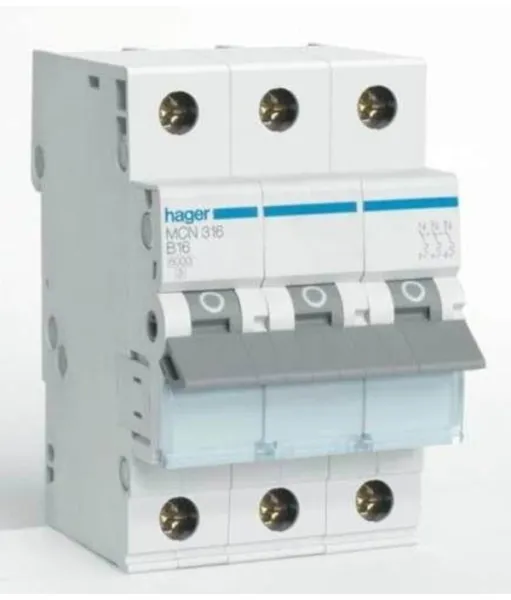 Hager Automat 3P 16A C char 6kA