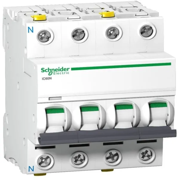 Schneider Electric Acti9 Leistungsschalter ic60n, 3p+n 32a c, mit Doppelklemme, 72 mm