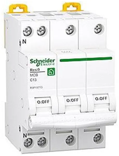 Schneider Electric Resi9 XP MCB/Leitungsschutzschalter 3PN C-Charakteristik 13A 6kA 54mm