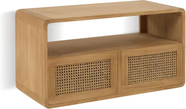 Sabiela, Natürliches Badezimmerschrank, Massivholz, helle Oberfläche