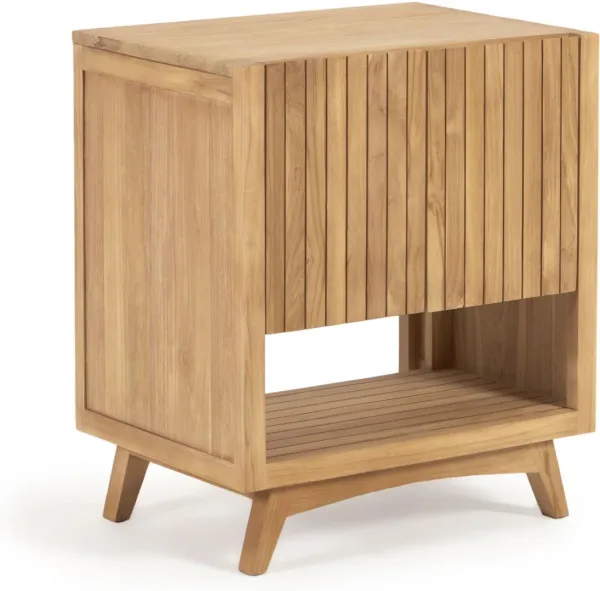 Kuveni, Natürliches Badezimmerschrank, physisch, H80x70x50 cm, massives Teakholz