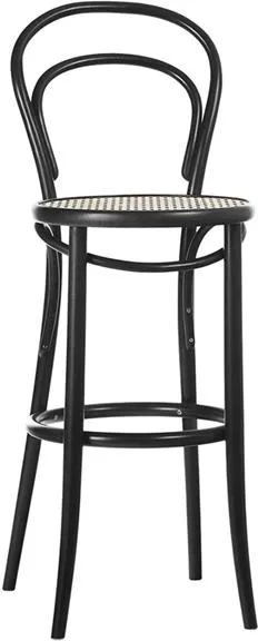 TON No 14 Barhocker 61 cm Rattan/Schwarz