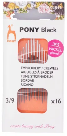 Pony Black Sticknadeln Größe 3/9 - 16 Stk.