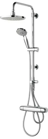 Saniscan New Waterfall - Duschstangenset mit Kopfbrause und Handbrause, Chrom