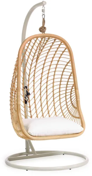 Ekaterina, Hängesessel für den Außenbereich, naturweiß, H197x105x105 cm
