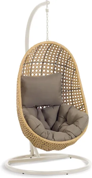 Cira, Hängesessel für den Außenbereich mit Ständer, grau, H197x105x105 cm