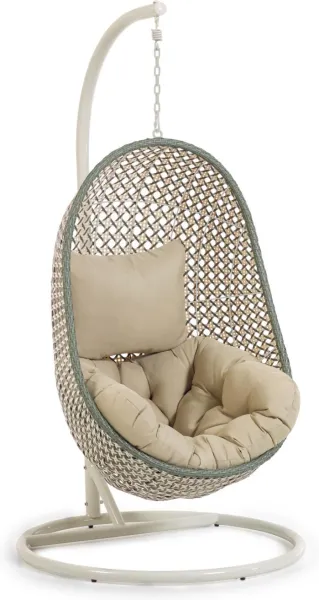 Cira, Hängesessel für den Außenbereich mit Gestell, grün, H197x105x105 cm