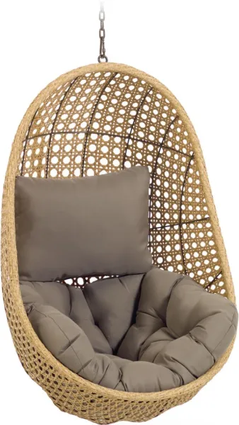Cira, Hängesessel für den Außenbereich, naturfarben, H121x84x82 cm