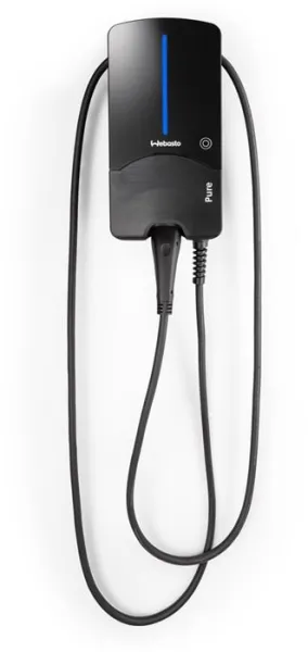 Webasto Pure Ladestation 11 kW Typ 2 Black Edition mit 7 m Kabel - Integrierter Typ B Fehlerstromschutz