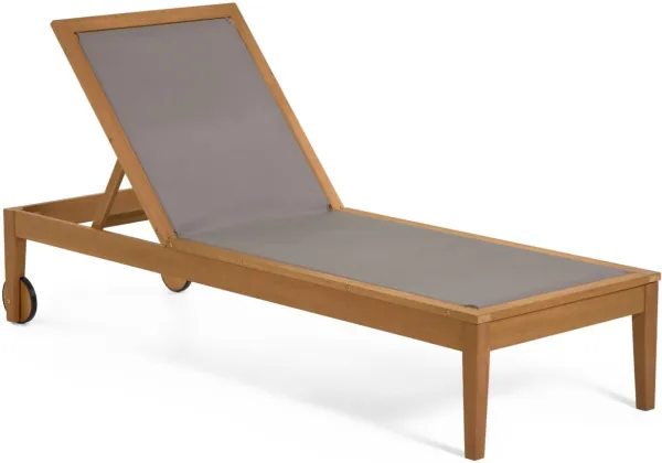 Caterin, Sonnenliege für den Außenbereich, grau, Massivholz