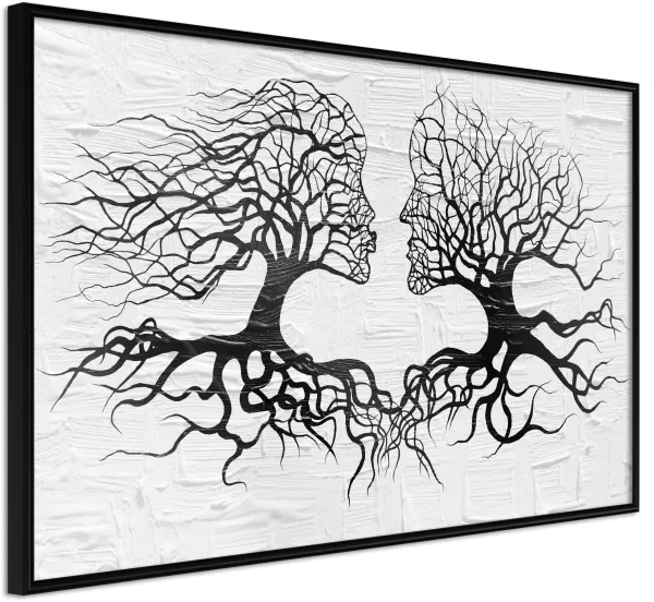 ARTGEIST Poster mit Rahmen - Like the Old Trees mit schwarzem Passepartout 60x40