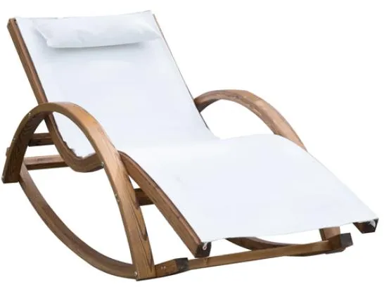 Homeville Lux Sonnenliege aus Lärchenholz mit Schaukelfunktion 150x60x50cm