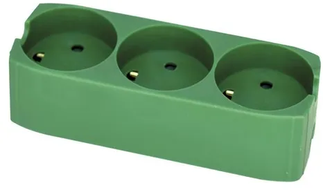 Gripo-Verlängerungskabel mit 3 Steckdosen und Erdung, grün