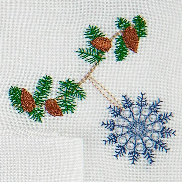 Langkilde & Søn - Weihnachtsserviette mit blauem Kristall